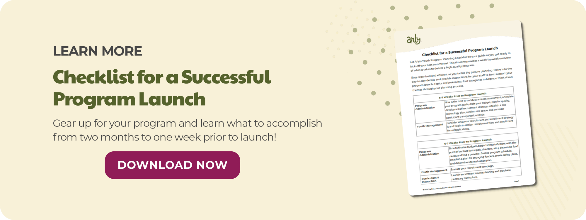 Checklist for a Successful Program Launch